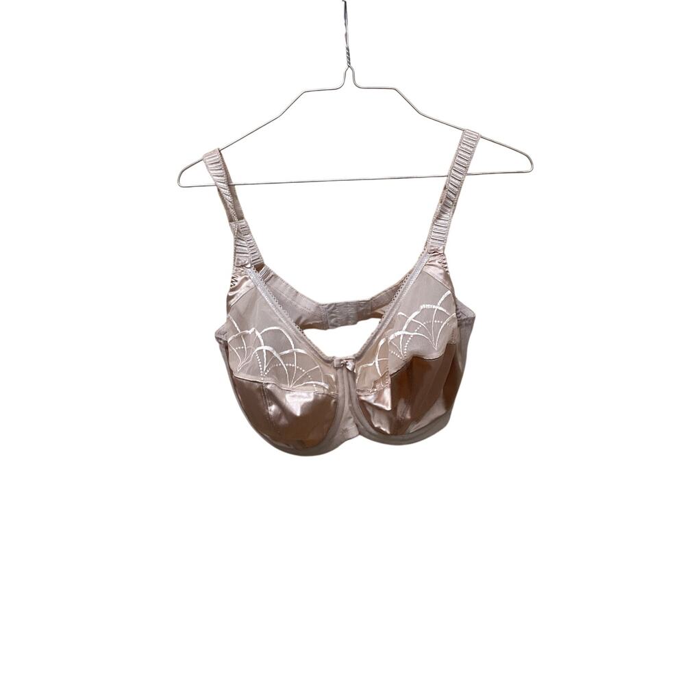 Elomi 34I Champagne Satin Embroidered Underwire Full Coverage Bra